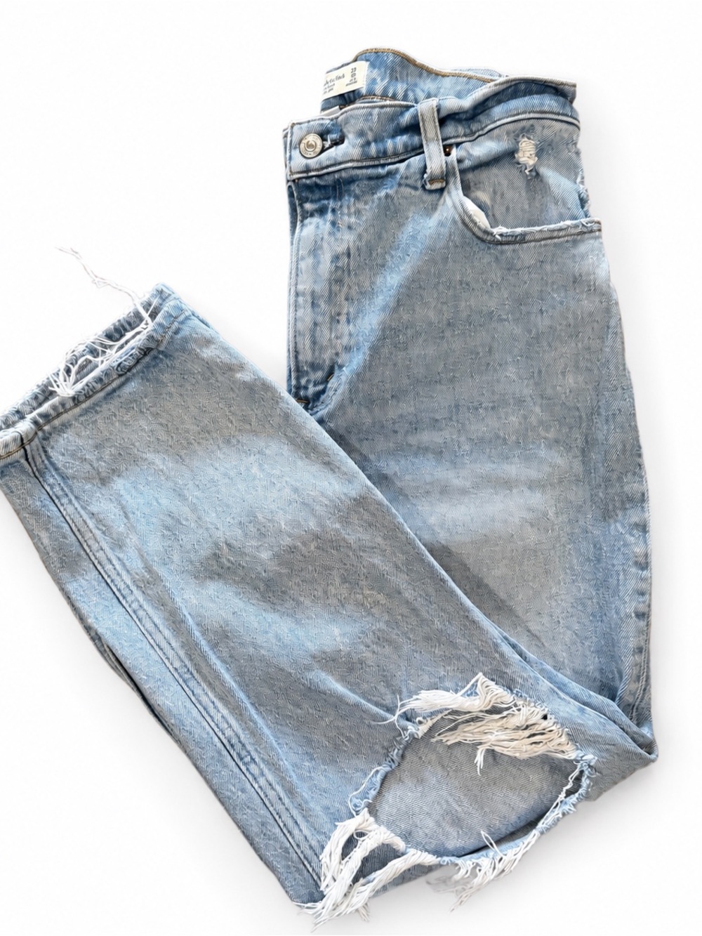 Abercrombie and Fitch The 90s Slim Straight Ultra High Rise Curve Love Blue 8/29